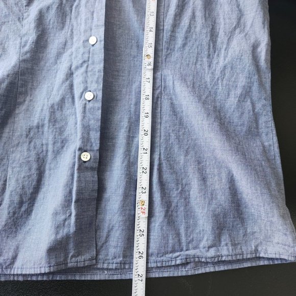 Y2K Pendleton Blue & White Waffle‎ Weave Button Down Shirt Women's Size 12 - Picture 11 of 13